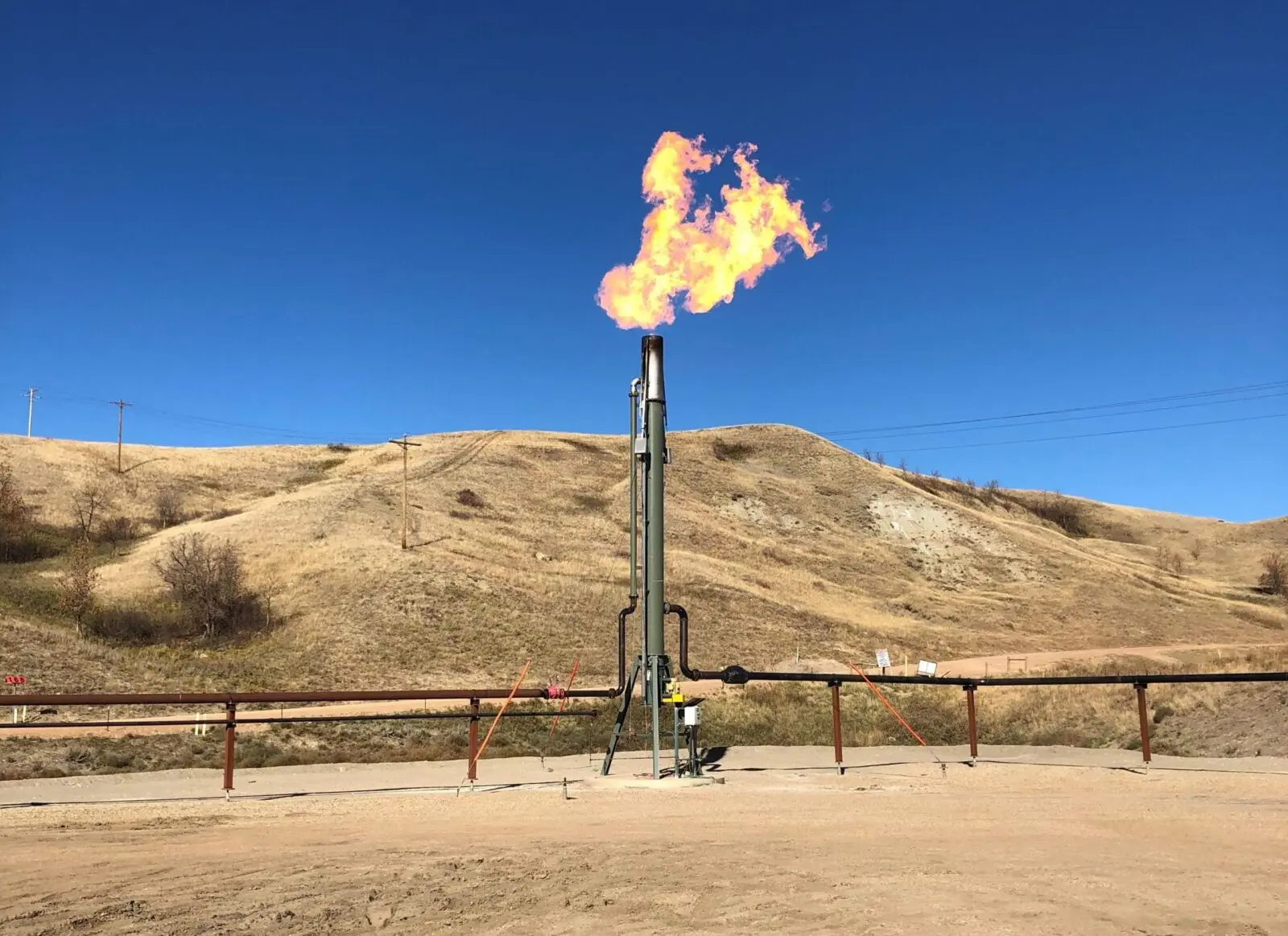 Methane gas flare